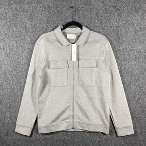 NWT TOPMAN Zip Up Jacket Light Gray Front Pocket Mens Size XXS #1905
